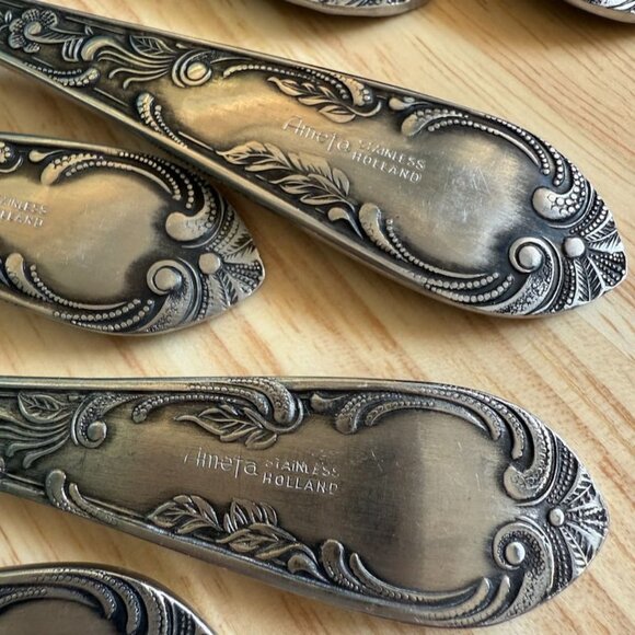 7 Vintage Amefa Holland AFS1 Stainless Flatware Serving Spoon 8 in Satin - Picture 7 of 11